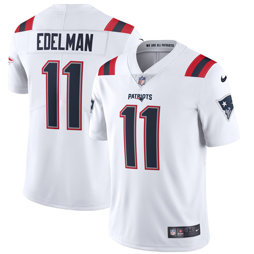 Youth New England Patriots #11 Julian Edelman New White Vapor Untouchable Stitched NFL Jersey